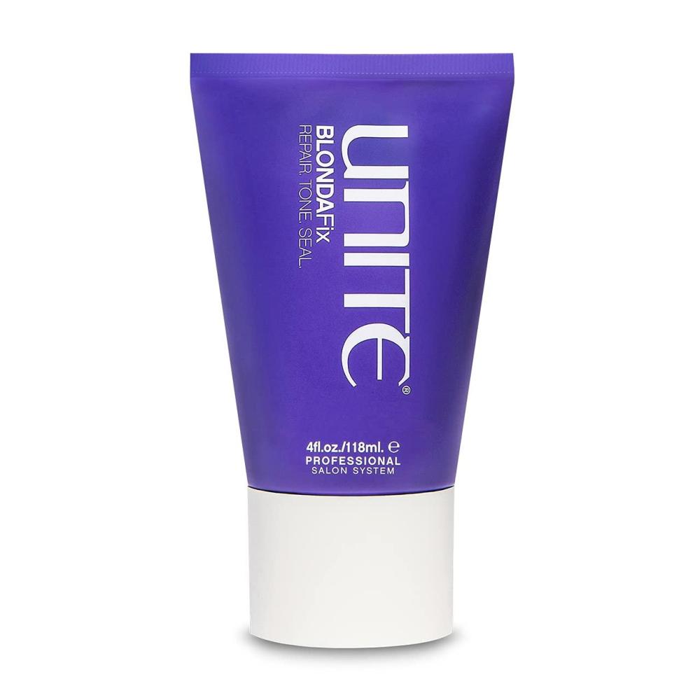 imageUNITE Hair BLONDA Fix UltraViolet Repair Treatment to Tone Strengthen amp Brighten Blonde Gray amp Highlighted Hair Reduces Brass amp Damage 4 Fl Oz