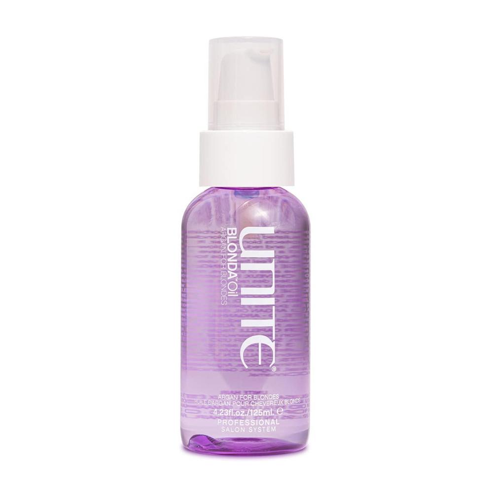 imageUNITE Hair  BLONDA Oil  Argan Infused Oil for Blonde Gray amp Highlighted Hair  Seals Smooths amp Adds Brilliant Shine  UV amp Thermal Protection  423 Fl Oz