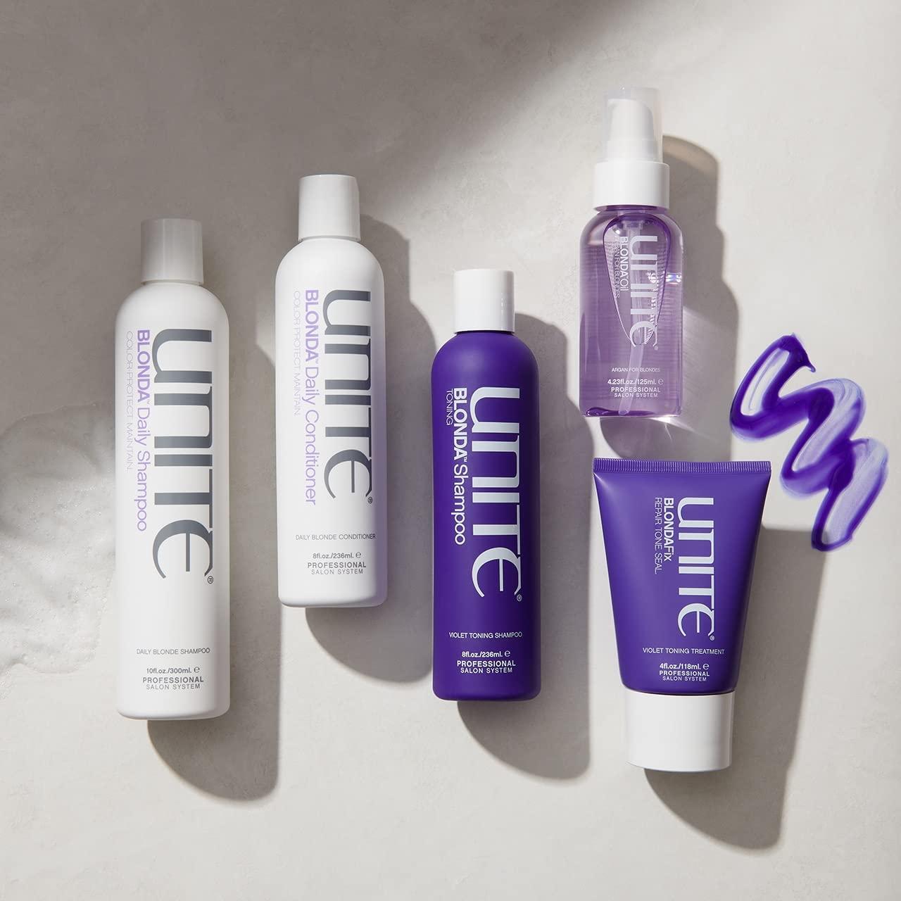 imageUNITE Hair BLONDA Daily Conditioner Purple Formula Maintains Blonde Hydrates Protects 8oz