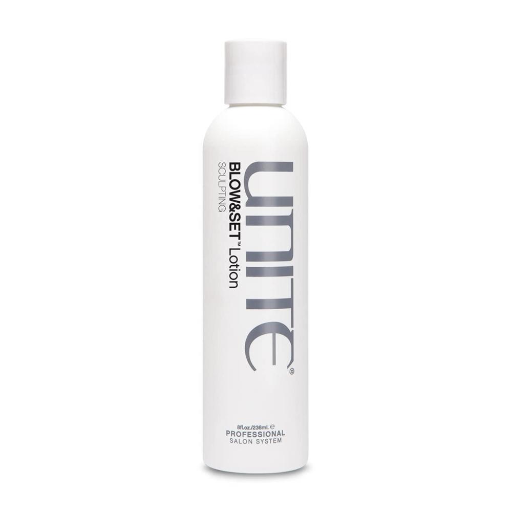 imageUNITE Hair  BLOWampSET Lotion  HeatActivated Sculpting Lotion for Volume Shape amp Soft Flexible Hold  UV amp Thermal Protection  8 Fl Oz