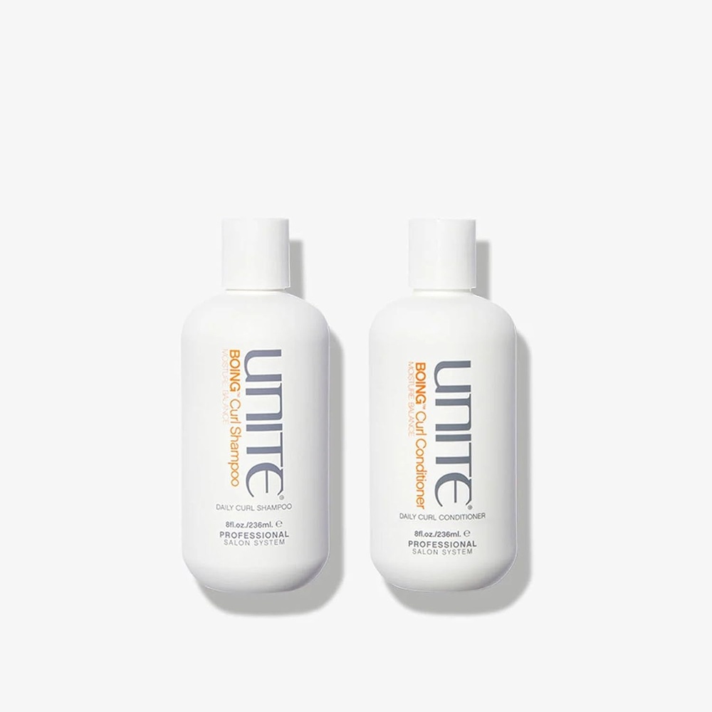 imageUNITE Hair  BOING Curl Shampoo amp Conditioner  Hydrates Defines amp Enhances Curls  For Wavy amp Curly Hair  8 Fl Oz amp 8 Fl Oz