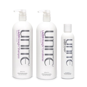 UNITE Hair – LAZER Straight Shampoo, Conditioner & Relaxing Fluid – Professional-Size System for Smooth, Frizz-Controlled Hair – Humidity Protection – 32 Fl Oz, 32 Fl Oz & 8 Fl Oz