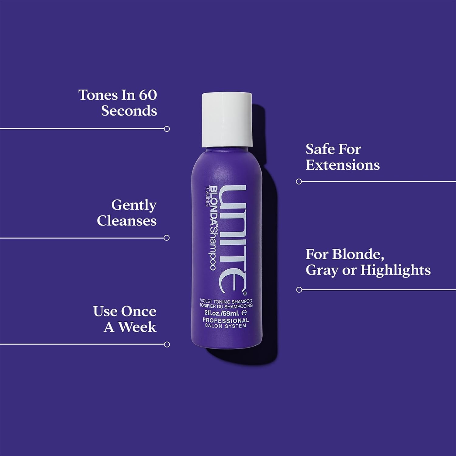 image:imageUNITE Hair BLONDA Purple Shampoo Conditioner amp BLONDA Oil Set Neutralizes Brassy amp Yellow Tones for Blonde Platinum Silver Bleached amp Highlighted Hair AntiFrizz Repairs Dry Damaged Hair